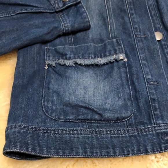J Jill soft denim jacket with fray pockets size s - Picture 2 of 9